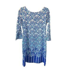 Lilly Pulitzer Bay Dress Whispering Blue Size Small Preppy Nautical Pima Cotton